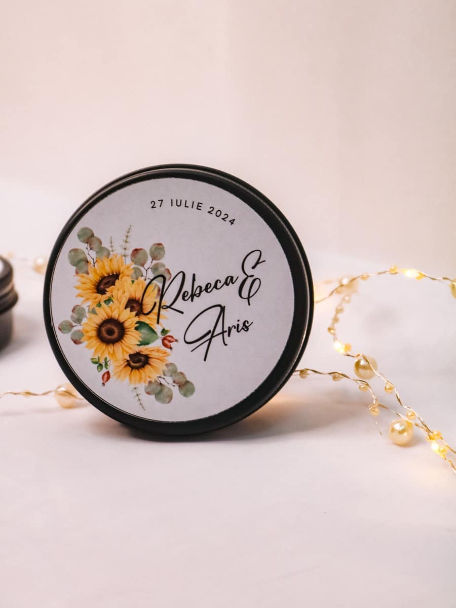 Marturii Nunta lumanare Cutiuta metalica 100g - imagine 25